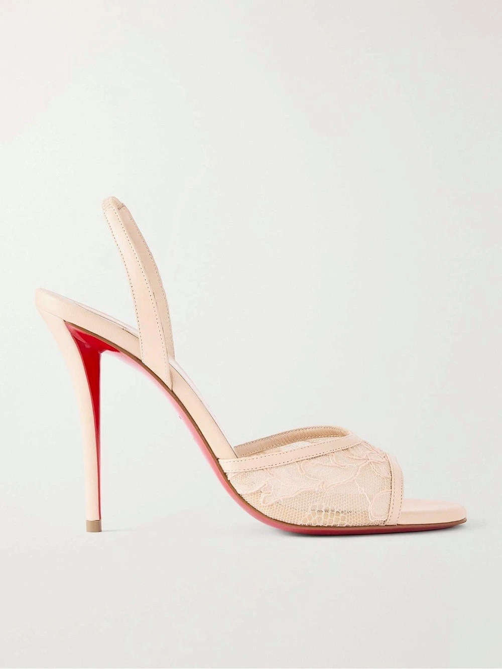 Christian Louboutin Miss Z Lace Sling 100 mm Pink Heels